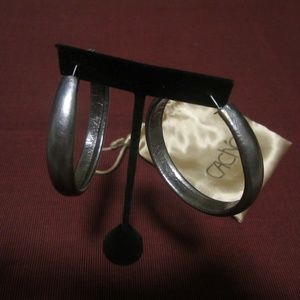 Pewter Hoop Earrings by Cache